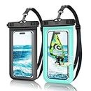 YOSH IPX8 Waterproof Phone Pouch, 2-Pack Waterproof Phone Case Bag for Swimming with Adjustable Lanyard Outdoor Sports for iPhone 15 14 13 12 11 Pro Max XS Samsung S24 S23 Ultra Xiaomi 14 up to 7.0"