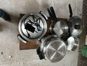 VTG LOT 13 PC Lifetime Cookware USA Stainless Steel T304 18-8 Pots Pans Westbend