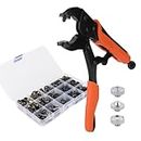 Heavy Duty Snap Fastener Tool Kit, Including A Pair of Pliers & 20 Sets Black Screw Types & 40 Sets Black Snaps Fastener Types & 3pcs Molds, Snap Button Installation Tool Set for Boat Canvas Tents