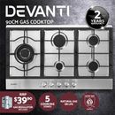 Devanti Gas Cooktop 90cm Kitchen Stove Cooker 5 Burner Stainless Steel NG/LPG