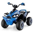 INFANS Kids Ride on ATV, 12V 4 Wheeler Quad Toy Vehicle with Music, Horn, High Low Speeds, LED Lights, Electric Ride On Toy, Battery Powered Wheels Car for Kids Over 3 Years Old (Blue)