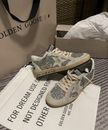 Golden Goose Women Retro Casual Shoes Sequin Ggdb Leather Flats Lace Up Sports
