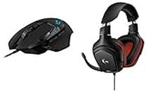 Logitech G 502 Hero High Performance Wired Gaming Mouse, Hero 16K Sensor, 16,000 Dpi, Rgb, Black With G331 Gaming Headset 6 Mm Flip-To-Mute Mic For Playstation 4, Xbox One And Nintendo Switch-Over Ear