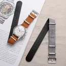 HEMSUT Echtem Leder Uhr Band Wildleder Einem Stück Stil Militär Wrist Strap Vintage 18 20 22mm
