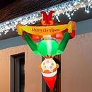 4 Ft Christmas Inflatables Elf Hanging Upside Down,Large Xmas Blow Up Yard Decorations,Christmas Inflatable with Merry Christmas Sign,Built in LED Lights,Xmas Decor for Outdoor Indoor Yard Garden…
