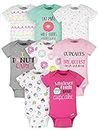Onesies Brand Baby Girls' 8-Pack Short Sleeve Printed Bodysuits, Pink Sweet Treats, 0-3 Months