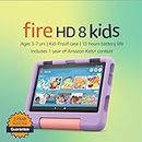 Amazon Fire HD 8 Kids tablet, ages 3-7. Top-selling 8" kids tablet on Amazon - 2022 | ad-free content with parental controls included, 13-hr battery, 64 GB, Purple