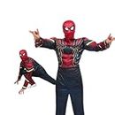 Wanna Party Halloween Muscular Cosplay Spiderman Costume Full Bodysuit Removable Head Cover Breathable For Adult Jumpsuit - Nylon, Red