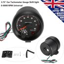 Universal Car Auto Tacho Rev Counter Gauge Tachometer+Red LED RPM Light UK Stock