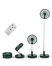 Primevolve Battery Operated Fan,Portable Rechargeable USB Floor Table Desk Fan with Adjustable Height, 4 Speed Settings Pedestal Fan for Bedroom Office Fishing Camping Travel, Green 7.7"