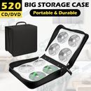 Portable 520 Disc CD DVD Case Wallet Sleeves Storage Holder Folder Bag Box Large