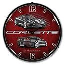 Corvette C7 Cyber Grey LED Wall Clock, Retro/Vintage, Lighted, 14 inch