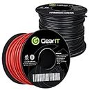 GearIT Primary Automotive Wire 16 Gauge (100ft Each - Black/Red) Copper Clad Aluminum CCA - Power/Ground for Battery Cable, Car Audio, Wire, Trailer Harness, Electrical Wire - 200 Feet Total 16ga Wire