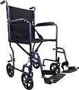 Aidapt Blue Steel Compact Transport Wheelchair (idoneo per IVA sollievo nel Regno Unito)