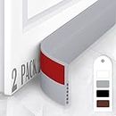 HIZH Door Draught Excluder,Draught Excluder Tape,self Adhesive Weather Stripping,Soundproof Door Seal,Door Draft Stopper Door Draft Blocker,2 Pack,Grey