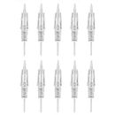 Uxsiya 10Pcs/Set Tattoo Needles Eyebrow Lip Tattoo Cartridge Disposable Sterile Needle R1 or R1 Blunt for Semi Permanent Makeup Tool(10Pcs R1)