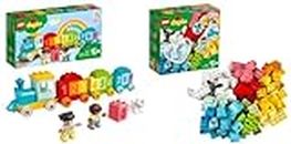 LEGO 10909 DUPLO Classic Heart Box First Bricks Building Set Multicolor (80 Pieces) Duplo My First Number Train, Learn to Count 10954 Building Toy (23 Pieces), Multi Color