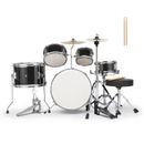 5-Piece Junior Drum Set, 14" x 10" Percussion Child Kit with Stool & Stands