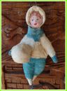 Gesponnene Baumwolle russischer Junge mit Schneeball Weihnachtsbaum Ornament Vintage Dekor