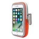 Sport Running Armband Cell Phone Arm Band Holder Bag Pouch Case for Samsung Galaxy S24 S23 S22 Plus S21 S20 FE A15 A25 A52 A53 A54 iPhone 15 14 13 12 11 Pro Max Google Pixel 7a 6a Pixel 8 7 6 (Orange)