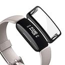 WUWOCJ Screen Protector Case Compatible for Fitbit Inspire 2, TPU Bumper All-Around Protective Case (Black)