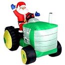 XXL LED Weihnachtsmann auf Traktor 150cm aufblasbar Airblown Inflatable Trecker selbstaufblasend