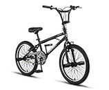 Licorne Bike - BMX Jump Premium - Freestyle - Système de rotor à 360° - 4 tubes en acier à fixer sur l'axe des roues - Protection de la chaîne - Roues libres - Noir/Jaune