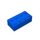 Classic Bulk Brick Block 2x4, 100 Piece Building Brick Blue, Compatible with Lego Parts and Pieces 3001, Creative Play Set - Compatible with Major Brands(Colour:Blue)