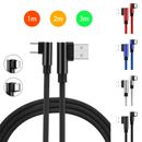90 Degree Fast Charge Type C Micro USB Charger Cable For iPhone Samsung Huawei