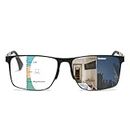 K.LAVER Photochromic Reading Glasses Multi Focal Reading Glasses for Men Clear on Top Readers on Bottom Progressive Reader