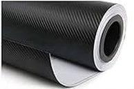Elton - Black Carbon Fiber 3D Twill-Weave self Adhesive Car & Furniture Wrap Sheet (Vinyl- 40 x 200 Cms)