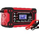 Car Battery Charger 12V 6-Amp Fully Automatic Smart Charger, Trickle Charger and Maintainer, Car Battery Repair and Desulfator for Cars Boat Motorcycle Lawn Mower RV ATV SUV Snowmobile