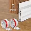 2 Pack Draft Excluder for Doors, Self Adhesive Draught Excluder for Door,Door Draft Excluder Strip for Noise Proof Energy Saving, Under Door Seal Strip Sweep Weather Stripping