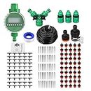 Irrigation System 131ft /40m with Automatic Water Timer, ROFMAPLE Drip Irrigation Kit with Distribution Tubing Hose Greenhouse Watering System Mist Irrigation System for Garden Patio Greenhouse Lawn