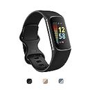 Fitbit Charge 5 + Fitbit Premium Advanced Health and Fitness Tracker with EDA and Stress Management Tools, Temperature Tracking and Heart Health Insights - Black/Graphite Stainless Steel