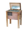 Wooden Patio Beverage Cooler for Porch, Deck or Patio - American Flag Design ...