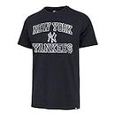 MLB Men's Union Arch Franklin Team Color Primary Logo Word Mark T-Shirt (New York Yankees Navy, Large)