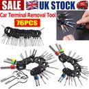 76Pcs Auto Terminal Ejector Kit Connector Pin Removal Tool Mechanic Suit Wire UK