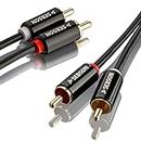SEBSON Cable RCA 0,5m (Macho/Macho), 2 Conector RCA a 2 Conector RCA (rojo blanco), Cable Estéreo Audio AUX para Amplificadores, Home Cinema y HiFi