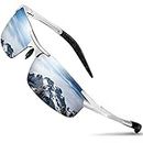 DADA-PRO Mens Sunglasses Driving Polarized Sun glasses Sports Mirrored Retro Shades for Cycling Golf Shooting Fishing, UV 400 protection (Mirror)