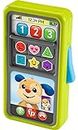 Fisher-Price Lernspaß 2-in-1 Smartphone - Spielzeugtelefon mit Lichtern und 75+ Liedern, mit Lernspaß-Hündchen und Hundefreundin Zahlen und Formen lernen, Version: UK-Englisch, HNM84