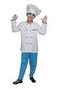 Kaku Fancy Dresses Our Community Helper Chef Costume For Kids | Chef Coat And Cap For Boys & Girls -3-4 Years