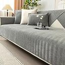 ACICS Funny Fuzzy Couch Cover, Non Slip Couch Cover for Dogs, Sofa Cover Towel Chenille Fabric Furniture Protector Sofa Cover, Handwoven Couch Cover (Color : Gray, Size : 90 * 240cm)