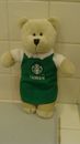 Starbucks Taiwan Bearista Green Apron Plush Bear 10" tall