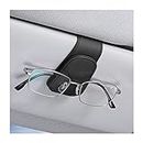 Sunglasses Holders for Car Sun Visor, Leather Eyeglasses Hanger Mounter, Magnetic Glasses Holder and Ticket Card Clip, Auto Interior Accessories Universal for SUV Pickup Truck (Black)