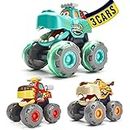 hahaland Toys for 1 2 Year Old Boys Girls - Monster Truck Cars Set Baby Toys 12-18 Months Development, Toddler Toys for 1 2 3 Year Old Boys Girls Gifts, 3 Pack for 12M+