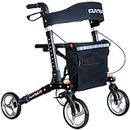 Cuvria Australia Rollator|4 wheel Walkers with seat and brakes for Seniors, Rollator Walker with Seat, backrest, basket, large Wheels- Easy Folding Senior Walker Lightweight Mobility Walking Aid for Adult