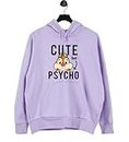 BE SAVAGE Women's Cute But Psycho Hoodie Suitable for Summer & Winter,XL, Lilac