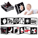 Black and White High Contrast Baby Toys 0-6 6-12 Months Soft Book for Newborn...