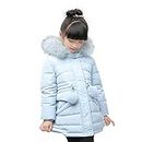 FOLOBE Girls 'Down Puffer Giacca Parka Coat Bambini Outwear Outfit Windbreaker Thick Warm, Lilla, 140 cm